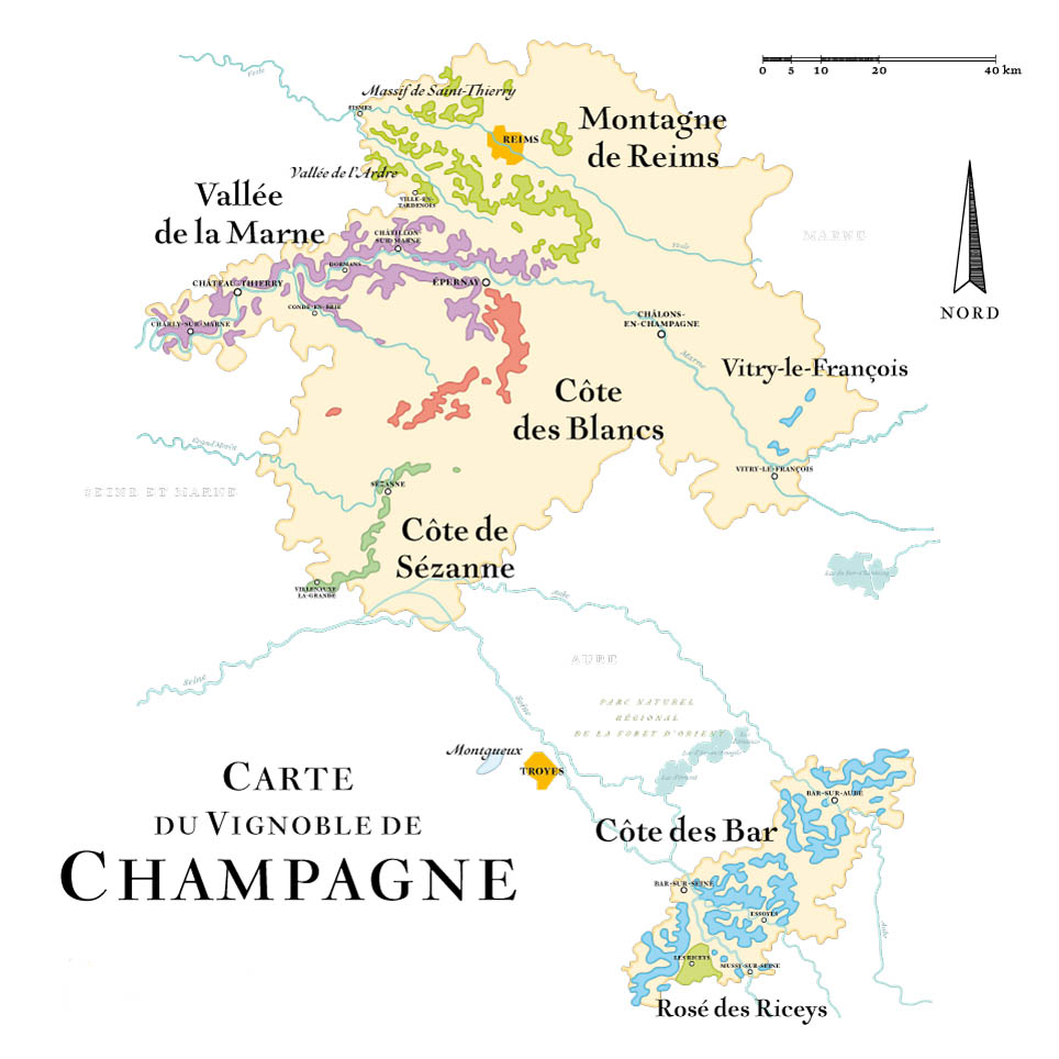 carte vignoble champagne